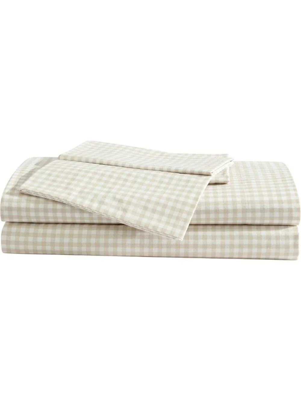 Full Size 100% Cotton Percale Sheet Set - Crisp, Breathable Bedding, Gingham